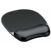 Fellowes Crystal Mouse Pad and Wrist Rest Black 9112101-0