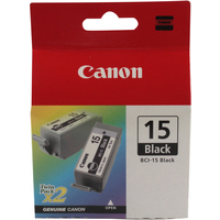 Canon BCI-15BK Ink Cartridge Black Pk2 BCI15BK 8190A002-0