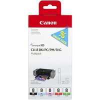 Canon CLI-8 Ink Cartridges Multi-Pack Bk /PC/PM/Rd/Gn 0620B027-0