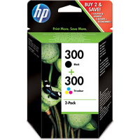 HP No300 Ink Cartridge Black 3-Colour No 300 CN637EE-0