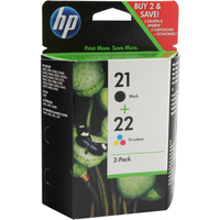 HP SD367AE Ink Cartridge Multipack Black HP 21 & Tri-Colour HP 22-0