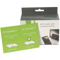 Q-Connect Wet and Dry Wipes Pack of 20 KF32148-0