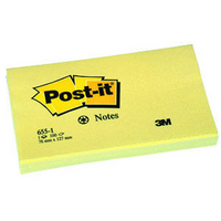 3M Post-it Note 76x127mm Yellow 655Y-0