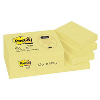 3M Post-it Note Recycled 38x51mm Canary Yellow 653-1-0