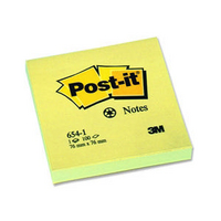 3M Post-it Note Recycled 76x76mm Yellow 654-1Y-0