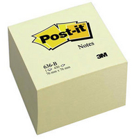 3M Post-it Cube 76x76mm Yellow 636B-0