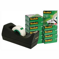 3M Scotch SM12 3M 810 Magic Tape 19mm x33 Metres Pk12 with FOC Dispenser-0