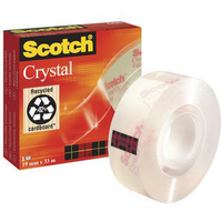 3M Scotch Crystal Clear Tape 19mm x33m 600-0