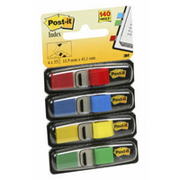 3M Post-it Small Index 12mm Refill Standard 4 Colours (4 Pads of 35 Tabs) 683-4-0