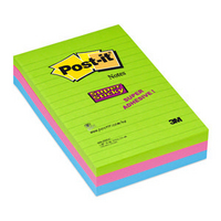 3M Post-it Super Sticky Note Ruled 102x152mm Pk3 660-3SSUC-0