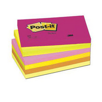 3M Post-it Note Energetic Colours Rainbow Pk6 76x127mm 655TF-0