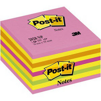 3M Post-it Neon Cube 76x76mm Pink 2028NP-0