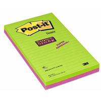 3M Post-it Super Sticky Note 124x200mm Ultra Colours Pk2 5845-SSEU-0