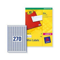 Avery Inkjet Labels J8659-25 Mini 270 per Sheet A4 White Pk25-0