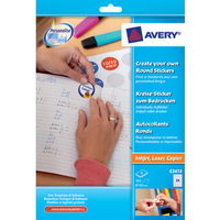 Avery Create Your Own Round Sticker Pk8 E3613-0