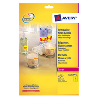 Avery Laser Labels L7263-25 Address 14 per Sheet A4 Yellow Pk25-0