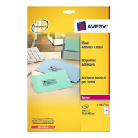 Avery Clear Laser Label 99.1x38.1mm 14 per Sheet Pack of 25 L7563-25-0