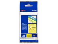 Brother P-Touch Tape TZ611 6mm Labels Black on Yellow TZ-611-0