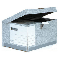 R-Kive Storage Boxes Fliptop Grey/White System Fellowes 01815 Pk10-0