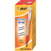 Bic Cristal Grip Medium Ball Point Pen Red 802803-0