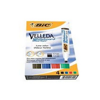 Bic Velleda Whiteboard Marker Chisel Tip Assorted Wallet of 4 1199001754-0