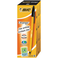 Bic Orange Fine Ball Point Pen Black Pk20 1199110114-0