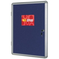 Bi-Office Lockable Internal Notice Board 1200x900mm Blue Fabric-0