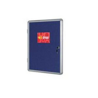 Bi-Office Lockable Internal Notice Board 1200x1800mm Blue Fabric-0