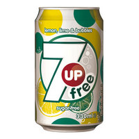 7-Up Diet Lemon and Lime Carbonated Canned Soft Drink 330ml 3389 Pk24-0