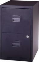 Bisley A4 Homefiler 2 Drawer Lockable Black PFA2-03-0