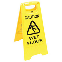 Folding Safety Sign Caution Wet Floor Yellow PS123-WET-0