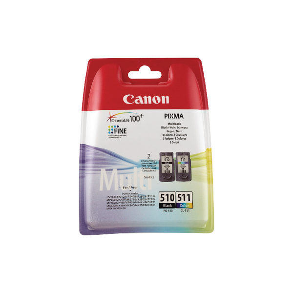 Canon PG-510/CL-511 Inkjet Cartridge Multi-Pk Black/Colour 2970B010-0
