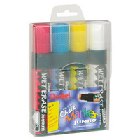 Pentel Jumbo Chalk Marker Chisel Tip Pk4 Assorted SMW56/4-BCGW