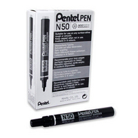 Pentel Permanent Marker Bullet Tip Black N50-A Pk12