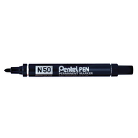 Pentel Permanent Marker Chisel Tip Black N60-A Pk12