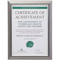 Photo Album Company Premier Certificate Frame A4 Smoke With Silver Inlay PELA4SMK-NG