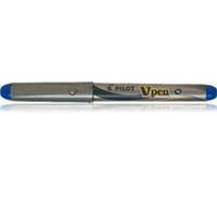 Pilot VPen Disposable Fountain Pen Blue Ink Metallic Grey Barrel SVP-4M-03 Pk12