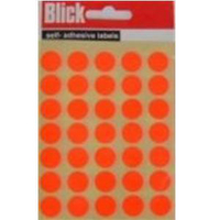 Blick Round Labels Fluorescent Bag 13mm Red Pk140 RS004554