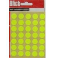 Blick Round Labels Fluorescent Bag 13mm Yellow Pk140 RS004752