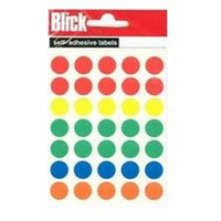Blick Round Labels Bag 13mm Assorted Pk140 RS004950