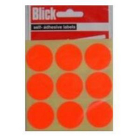 Blick Round Labels Fluorescent Bag 29mm Red Pk36 RS005155