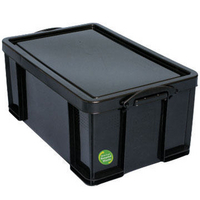 Really Useful Box Recycled 64 Litre Plastic Storage Box Black 64BKR