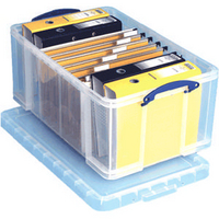 Really Useful Box 64 Litre Plastic Storage Box with Lid Clear 64C