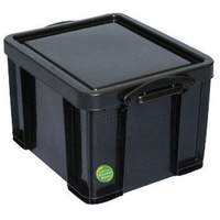 Really Useful Box Recycled Plastic Storage Box 35 Litre Black 35BKR