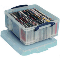 Really Useful Box 18 Litre Plastic Storage Box with Lid Clear EBCCD