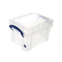 Really Useful Box 3 Litre Plastic Storage Box with Lid Clear 3C