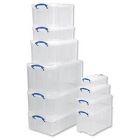 Really Useful Box 12 Litre Plastic Storage Box with Lid Clear 12C