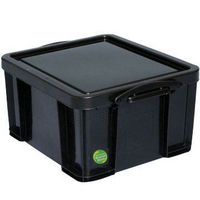 Really Useful Box Recycled 42 Litre Plastic Storage Box Black 42BKR
