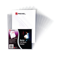 Rexel Nyrex Cut Back Folder A4 PVC Clear Pk25 GFA4 12121