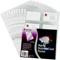 Rexel Nyrex Business Card Pocket A4 Pk10 13681